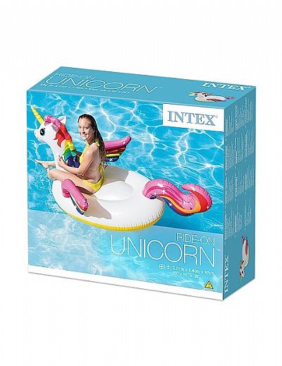 Intex Φουσκωτό Στρώμα Ride On Μονόκερος, 201x140x97cm 57561