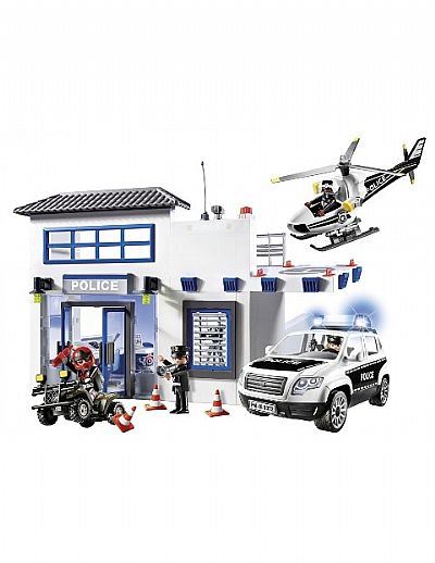 Playmobil City Action Αστυνομικό Τμήμα με Περιπολικό & Ελικόπτερο 9372