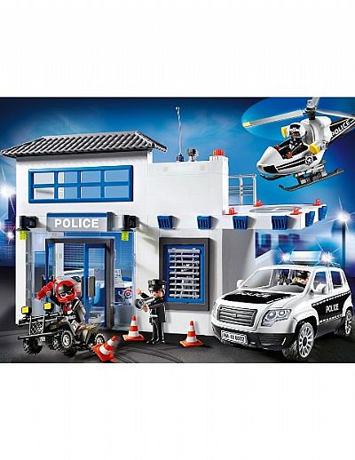 Playmobil City Action Αστυνομικό Τμήμα με Περιπολικό & Ελικόπτερο 9372