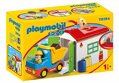Playmobil 1.2.3 Φορτηγό Με Γκαράζ 70184