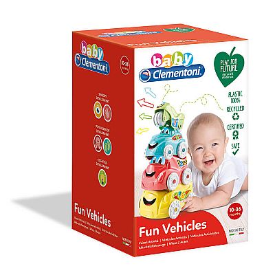 Clementoni Βρεφικό Παιχνίδι Πυραμίδα Με Οχήματα Από Ανακυκλωμένα Υλικά 17111