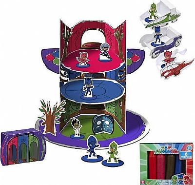 Giochi Preziosi Pj Masks Πιτζαμοήρωες - Ζωγράφισε Το Αρχηγείο Σου Pjc25000
