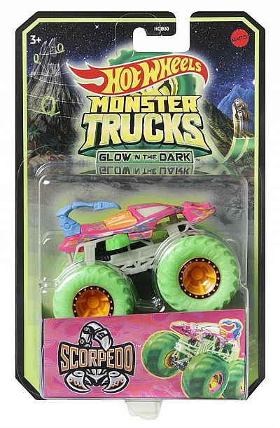 Mattel HCB50 HW MONSTER TRUCKS GLOW IN THE DARK