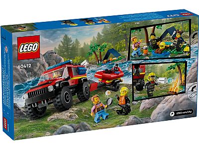 LEGO CITY: 4X4 FIRE TRUCK WITH RESCUE BOAT TOY (60412)