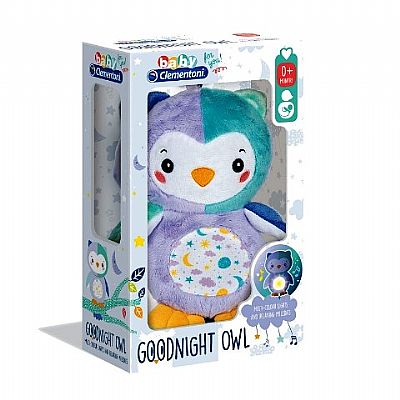 Clementoni Baby Goodnight Owl Βρεφικό Χνουδωτό Κουκουβάγια Με Φως 1000-17268