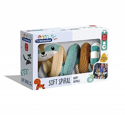Clementoni Baby Μαλακό Σπιράλ Κρεμαστό Κούνιας Και Καροτσιού Happy Animals 1000-17320